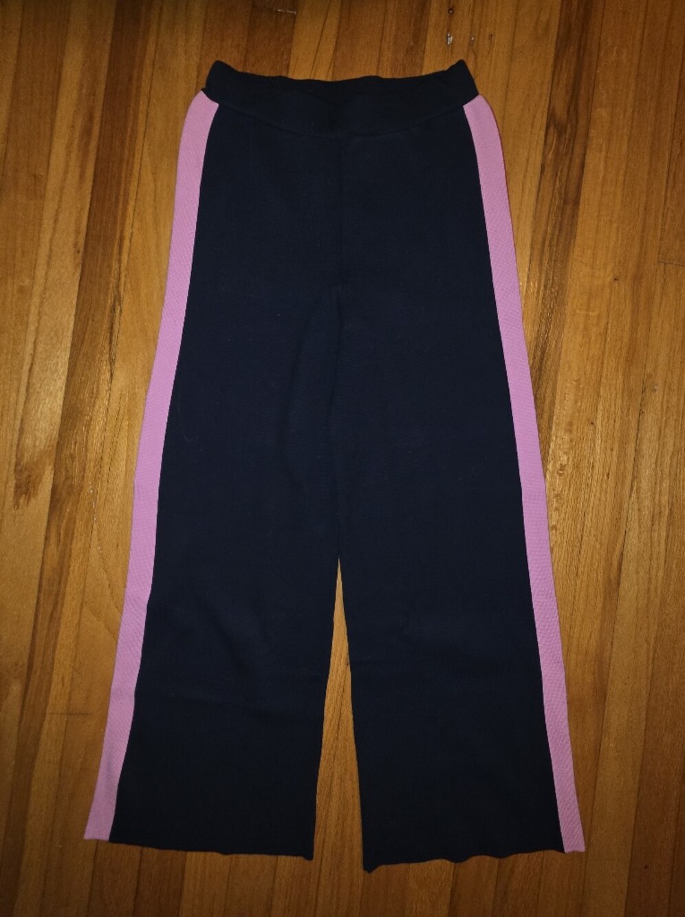 Maeve Navy Leggings with Pink Side Stripes